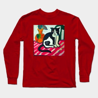 Painting of a Cat styled after Matisse Long Sleeve T-Shirt